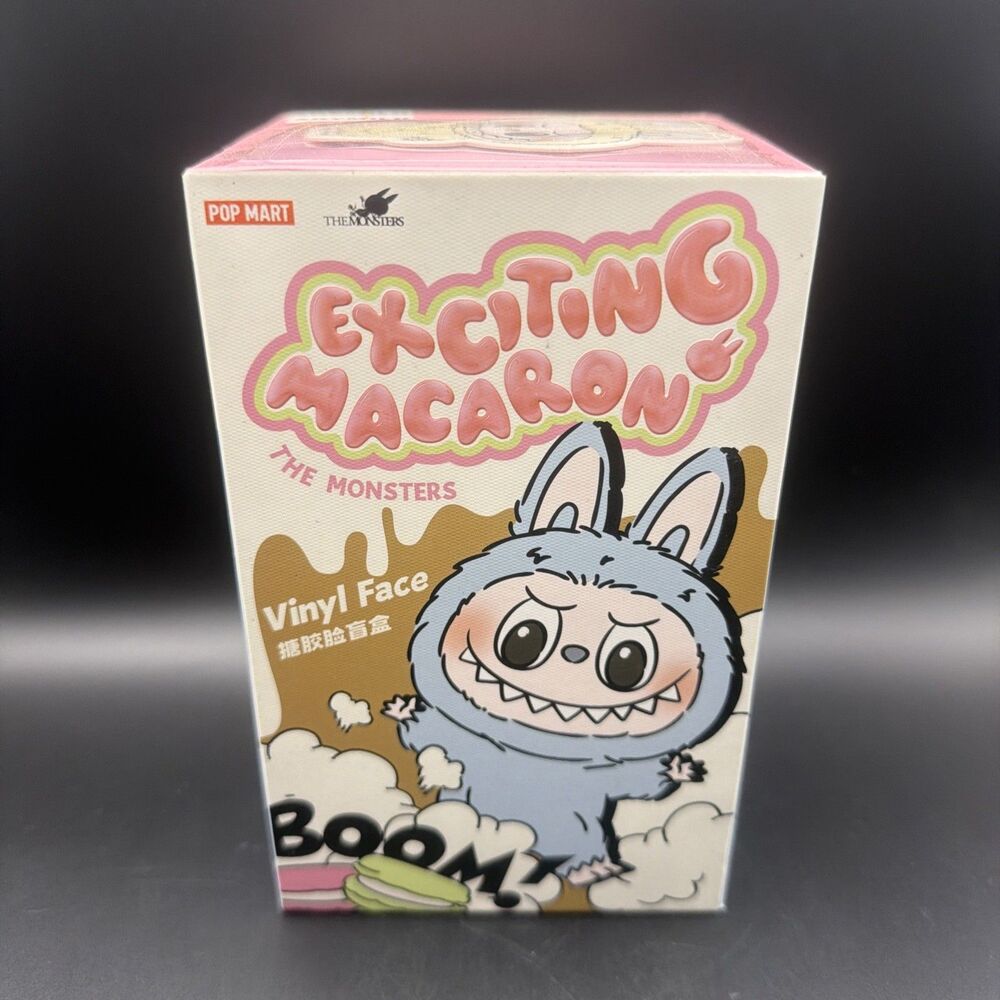 AUTHENTIC POP MART Labubu The Monsters Exciting Macaron Plush - Soymilk Open box